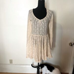 Free People Intimately Tea Star Lace Skater Dress